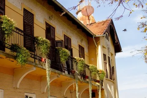 The streets of town in autumn Stock Photos