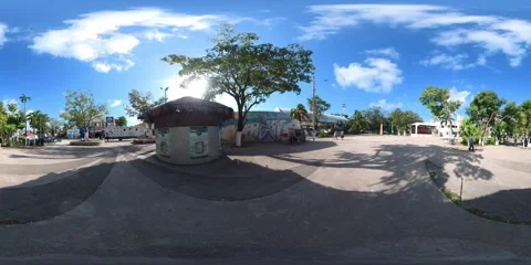 Streets in Tulum, Mexico, 360, VR Stock Footage 258069718