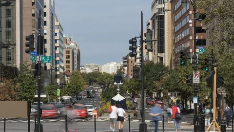 Streets of Washington DC, timelapse Stock Footage 118939636
