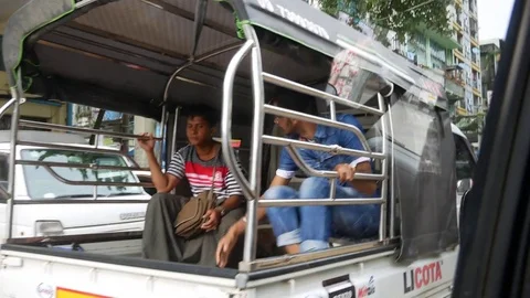 Streets of Yangon Stock Footage 79940633