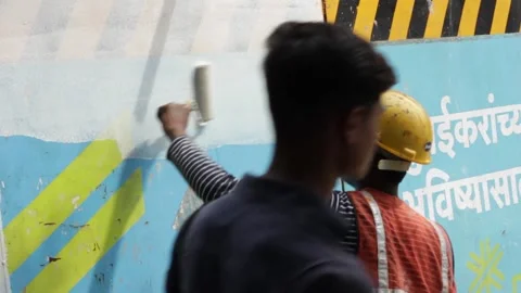 Streetside Painting Stock Footage 208563976