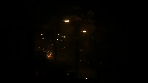 Streetview with fireworks Stock Footage 33785674