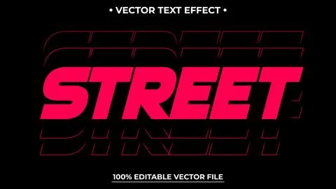 Streetwear Editable Text Effect, Editable Font Modern Style Theme Stockillustratie