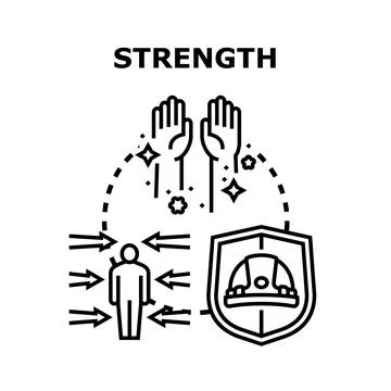 Strength concept protecting person from negative influence Stock Illustration