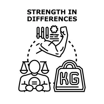 Strength in differences concept with diverse people unity Stock Illustration