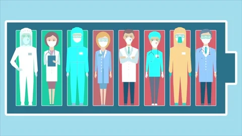 Strength of the doctors, nurses is running out. Hero workers on the front line. Stock Footage 148819676