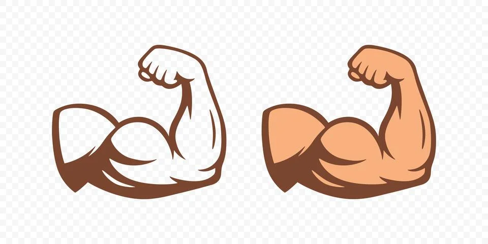 Strength Icon, Strength Arm, Vector Illustration. Strength Muscle, Flexing Bicep Stock Illustration