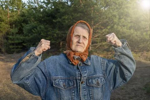 Strength old lady Stock Photos
