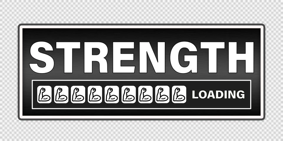 Strength progress bar for gym workouts Illustrazione stock