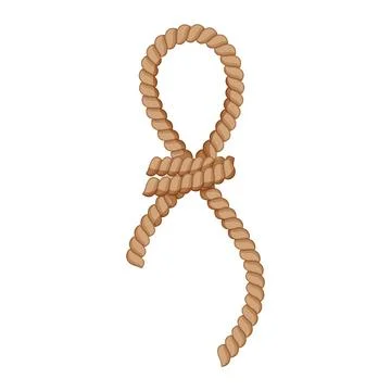 Strength rope knot cartoon vector illustration Stock Illustration