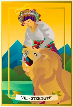 Strength tarot card Stock Illustration