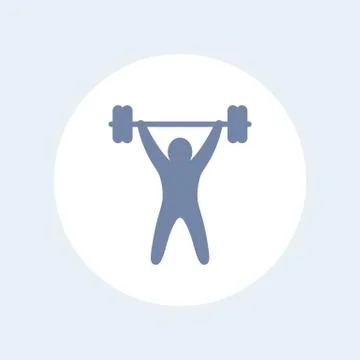 Strength training isolated icon, workout icon, gym sign, fitness logo element Illustrazione stock