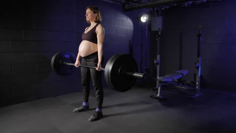 Strength training in pregnancy. Stock Footage 275021988