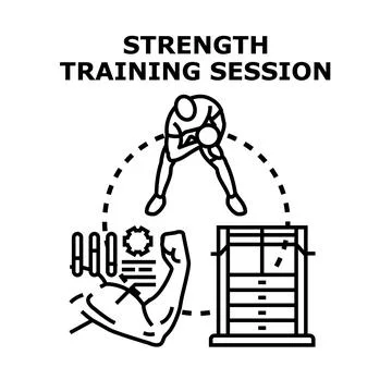 Strength training session concept vector illustration Stock Illustration