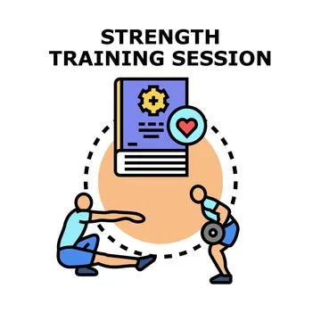 Strength training session planning and health development Ilustración de archivo
