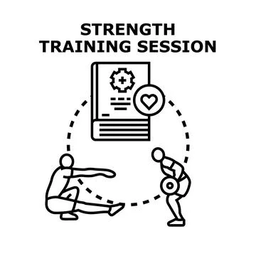 Strength training session planning and health development Stock Illustration