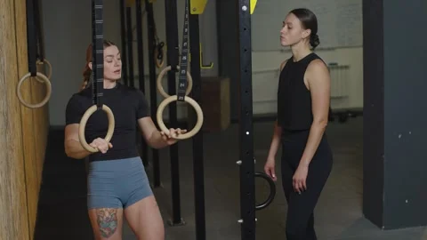 Strength training tips with slow motion casting and gym techniques Video stock 321399667