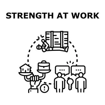 Strength at work concept balancing career and home life Stock Illustration