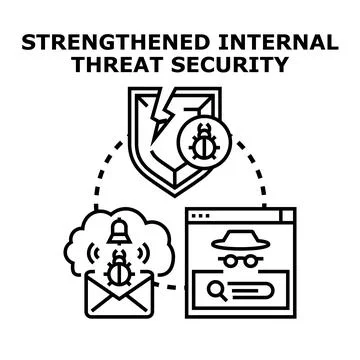Strengthened internal threat security concept for corporate data protection Stock Illustration