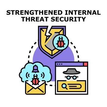 Strengthened internal threat security concept for corporate data protection Stock Illustration