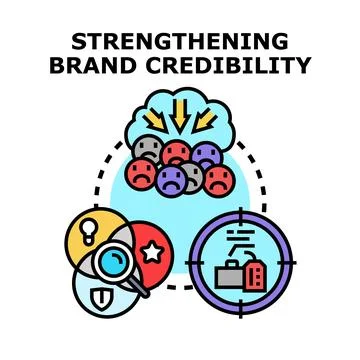 Strengthening brand credibility concept vector illustration Stock Illustration
