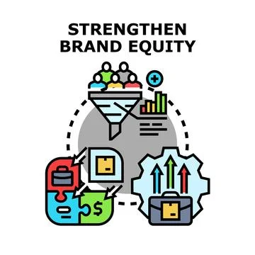Strengthening brand equity concept developing business success Stock Illustration