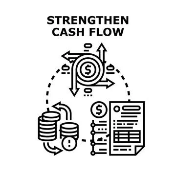 Strengthening cash flow concept vector illustration Stock Illustration