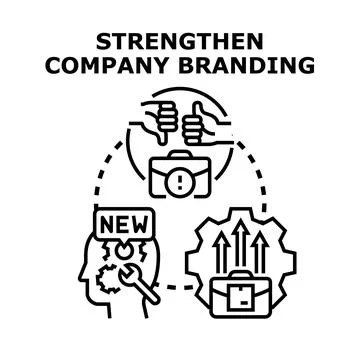Strengthening company branding concept developing successful business strateg Stock Illustration