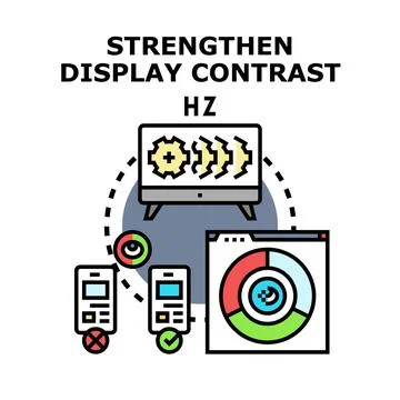 Strengthening display contrast adjusting screen settings Stock Illustration
