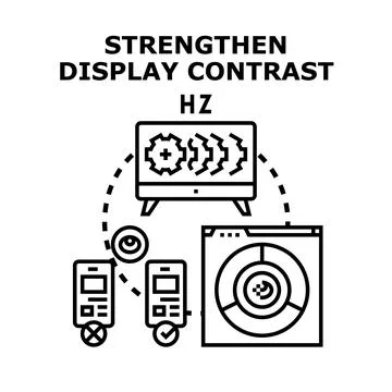 Strengthening display contrast adjusting screen settings Stock Illustration