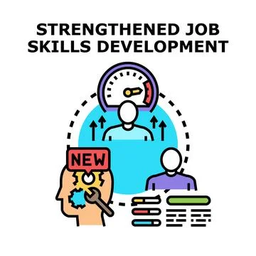 Strengthening job skills development improving career growth Stock Illustration
