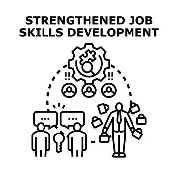 Strengthening job skills development process and concept Stock Illustration