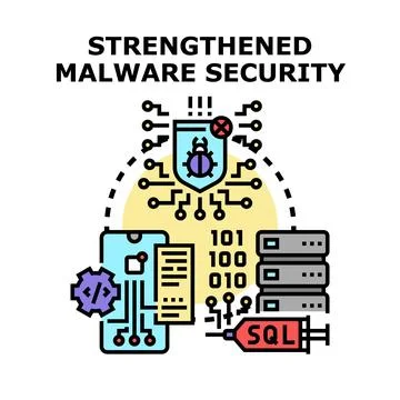 Strengthening malware security protecting digital data systems Stock Illustration