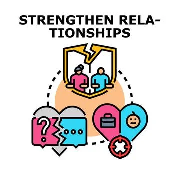 Strengthening relationships finding solutions for broken communication Stock Illustration