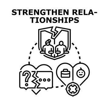Strengthening relationships finding solutions for broken communication Stock Illustration