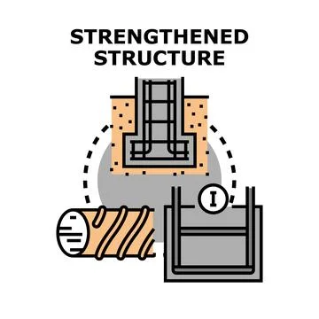 Strengthening structure building foundation work concept Stock Illustration