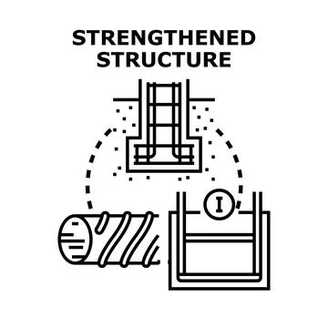 Strengthening structure building foundation work concept Stock Illustration