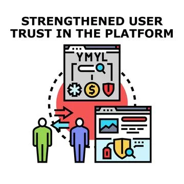 Strengthening user trust in digital platform services Stock Illustration