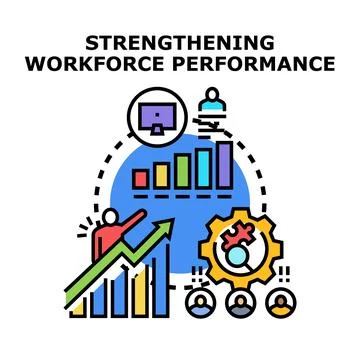 Strengthening workforce performance and business development illustration Stock Illustration