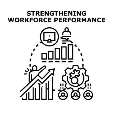 Strengthening workforce performance and business development illustration Stock Illustration