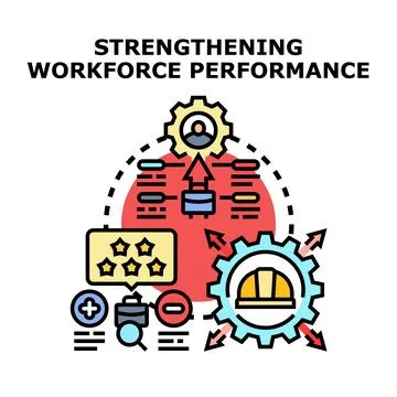 Strengthening workforce performance and optimizing business processes concept Stock Illustration
