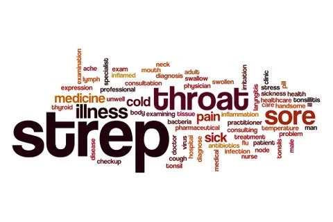 Strep word cloud concept Stock Illustration