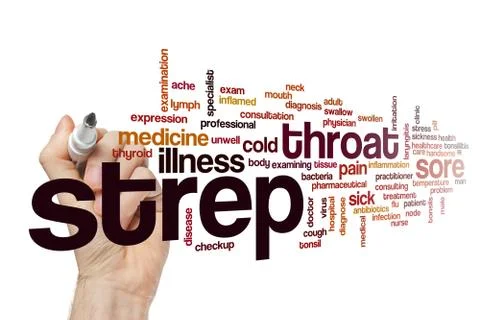Strep word cloud concept Stock Illustration