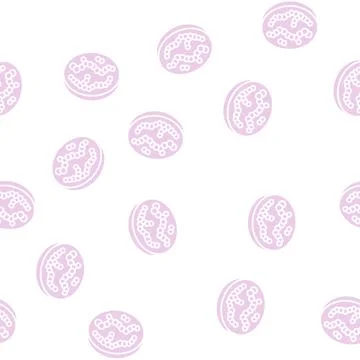 Streptococcus bacteria glyph seamless pattern Stock Illustration