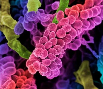Streptococcus bacteria, SEM Stock Illustration