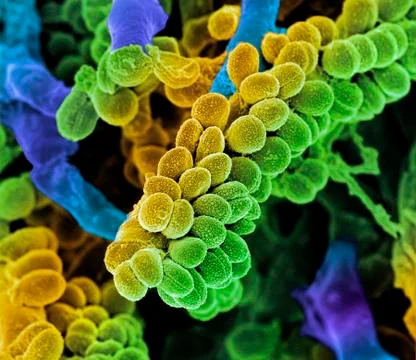 Streptococcus bacteria, SEM Stock Illustration