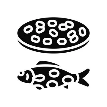 Streptococcus iniae fish glyph icon vector illustration Stock Illustration