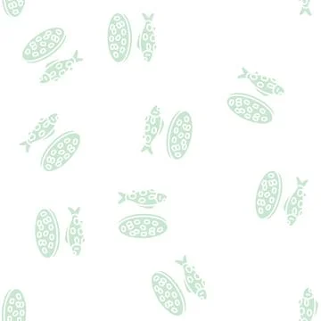 Streptococcus iniae fish glyph seamless pattern Stock Illustration