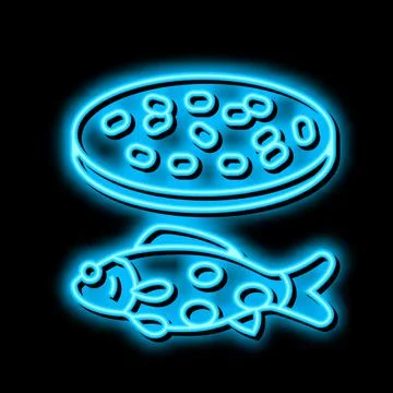Streptococcus iniae fish neon glow icon illustration Stock Illustration