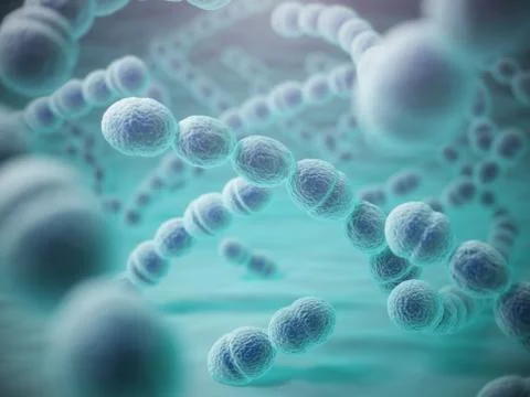 Streptococcus pneumoniae or pneumococcus bacterias Stock Illustration